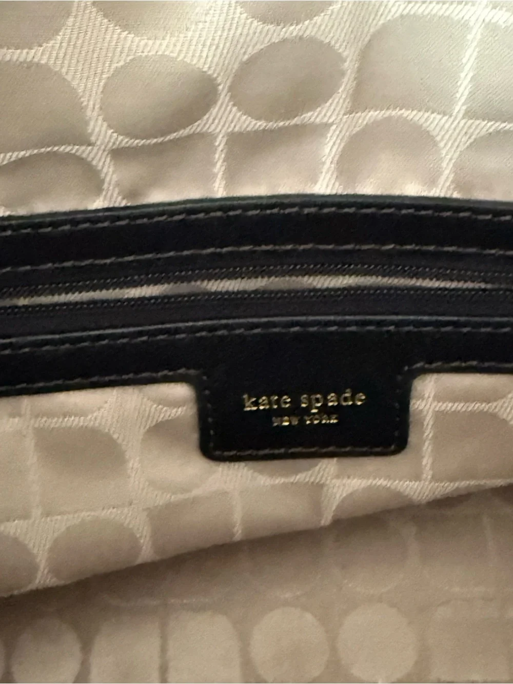 Classic Kate Spade Black Leather Satchel Handbag with Gold Hardware